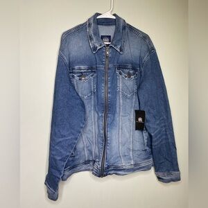 NWT rock & republic jean zip up jacket jean jacket jean coat